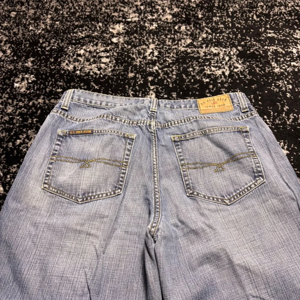 US Polo Assn Heritage Mens Baggy Skater Jeans Light Wash Y2K Denim 33x34